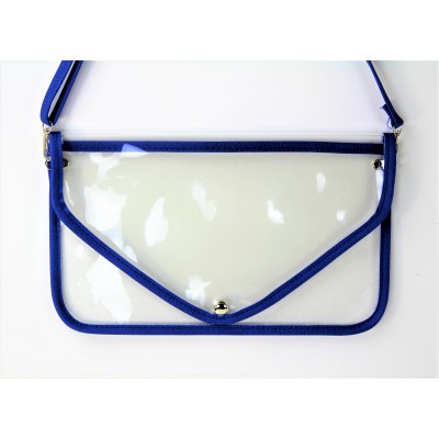 9167 -ROYAL BLUE LINING TRANSPARENT CLUTCH BAG